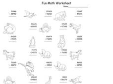 Fun Math Worksheet: Multiple Digit Addition 4 Worksheet Fun Math Worksheet: Multiple Digit Addition 4 Worksheet