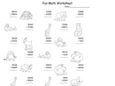 Fun Math Worksheet: Multiple Digit Addition 4 Worksheet Fun Math Worksheet: Multiple Digit Addition 4 Worksheet
