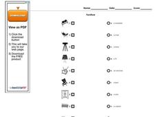Furniture Worksheet Furniture Worksheet