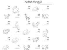 Fun Math Worksheet: Multiple Digit Subtraction 4 Worksheet Fun Math Worksheet: Multiple Digit Subtraction 4 Worksheet