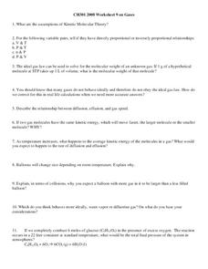 Gases Worksheet Gases Worksheet