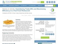 Considering Trade-Offs and Maximizing Efficiency in a Fast Food Restaurant Activity Considering Trade-Offs and Maximizing Efficiency in a Fast Food Restaurant Activity