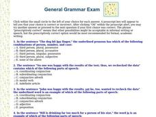 General Grammar Exam Interactive General Grammar Exam Interactive