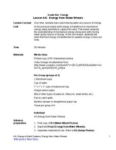 Energy from Water Wheels Lesson Plan Energy from Water Wheels Lesson Plan