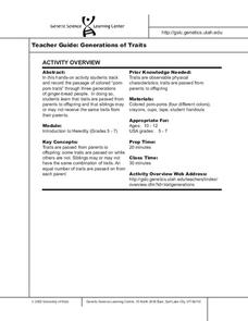 Generations of Traits Worksheet Generations of Traits Worksheet