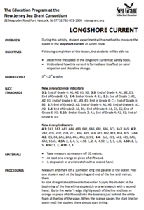 Longshore Current Lesson Plan Longshore Current Lesson Plan