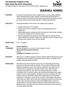 Seashell Homes Lesson Plan Seashell Homes Lesson Plan