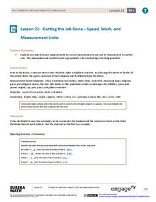 Getting the Job Done—Speed, Work, and Measurement Units Lesson Plan Getting the Job Done—Speed, Work, and Measurement Units Lesson Plan