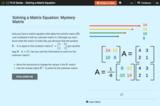Solving a Matrix Equation: Mystery Matrix Interactive Solving a Matrix Equation: Mystery Matrix Interactive