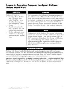 Educating European Immigrant Children Before World War I Lesson Plan Educating European Immigrant Children Before World War I Lesson Plan
