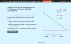 Lengths of Triangle Sides Using the Pythagorean Theorem: Find the Missing Side Interactive Lengths of Triangle Sides Using the Pythagorean Theorem: Find the Missing Side Interactive