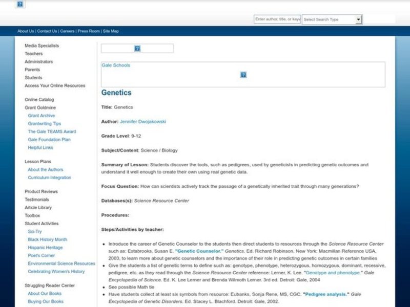 Genetics Lesson Plan Genetics Lesson Plan