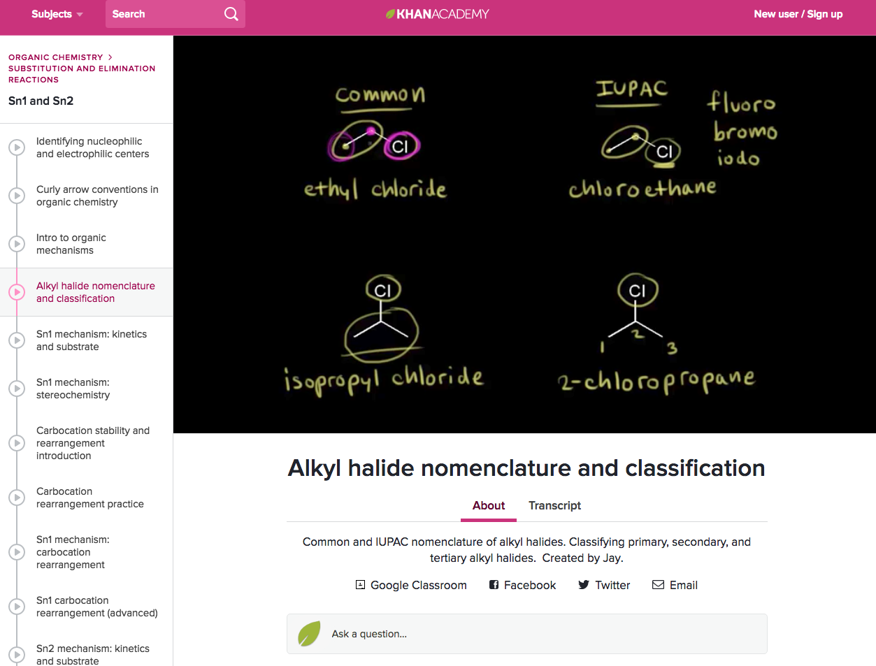 Alkyl halide nomenclature and classification Instructional Video Alkyl halide nomenclature and classification Instructional Video