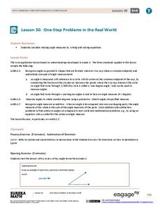 One-Step Problems in the Real World Lesson Plan One-Step Problems in the Real World Lesson Plan