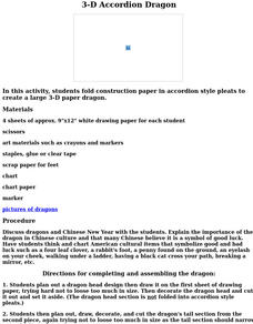 3-D Accordion Dragon Lesson Plan 3-D Accordion Dragon Lesson Plan