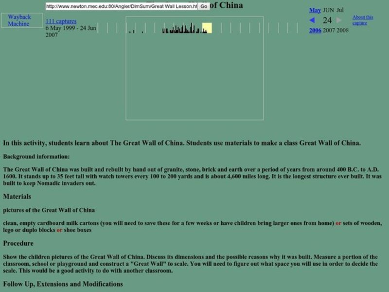 The Great Wall of China Lesson Lesson Plan The Great Wall of China Lesson Lesson Plan