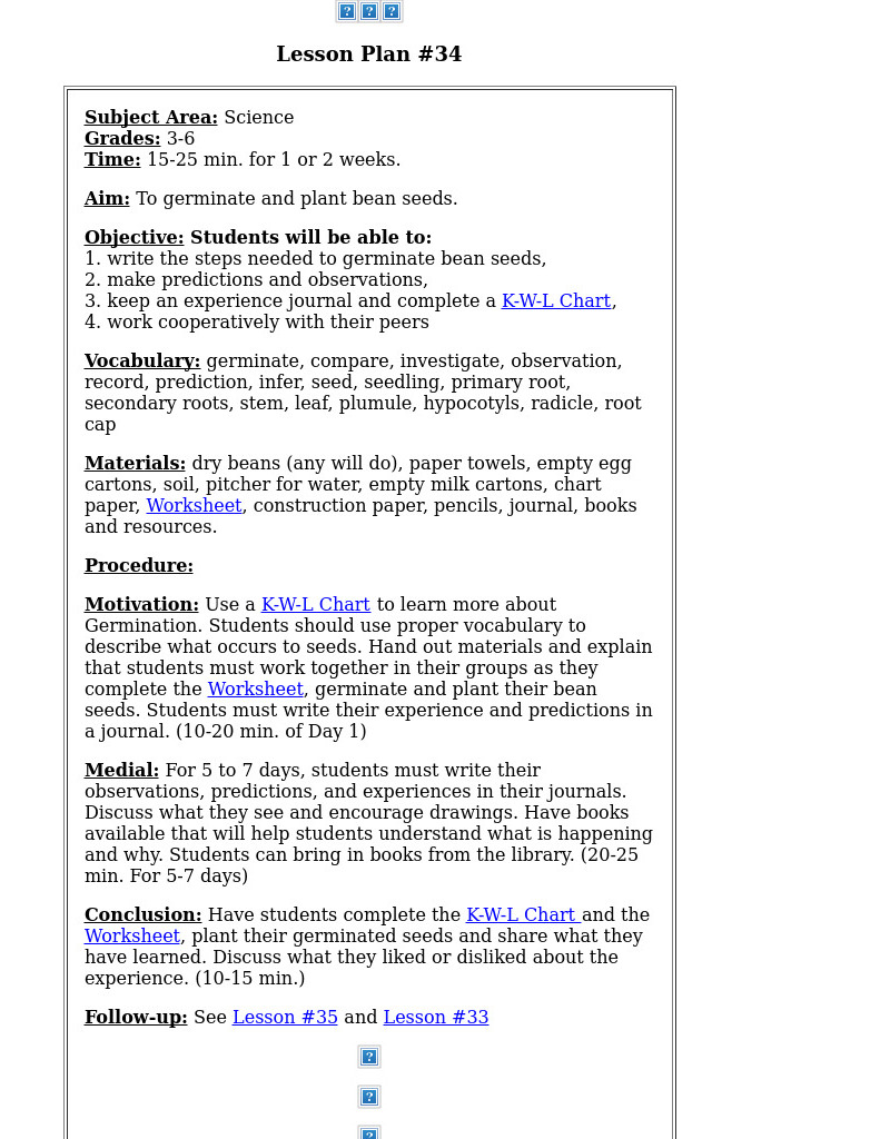 Germinate Bean Seeds Lesson Plan Germinate Bean Seeds Lesson Plan