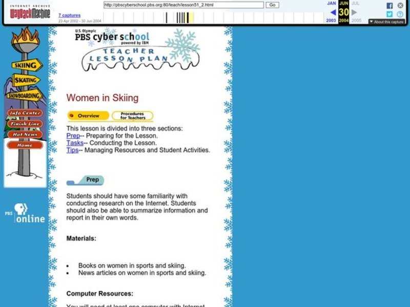 Women in Skiing: Winter Sports, Gender Roles, Discrimination, Women's History Lesson Plan Women in Skiing: Winter Sports, Gender Roles, Discrimination, Women's History Lesson Plan