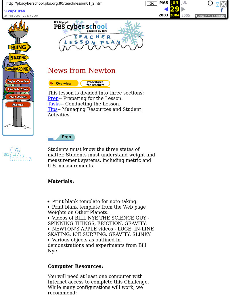 Newton's Laws and Winter Sports Lesson Plan Newton's Laws and Winter Sports Lesson Plan