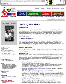 Learning the Blues Lesson Plan Learning the Blues Lesson Plan