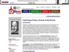 Listening to Poetry: Sounds of the Sonnet Lesson Plan Listening to Poetry: Sounds of the Sonnet Lesson Plan
