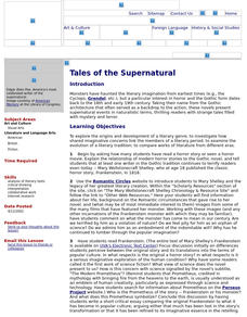 Tales of the Supernatural Lesson Plan Tales of the Supernatural Lesson Plan