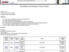 Spreadsheets and Database in Social Studies Lesson Plan Spreadsheets and Database in Social Studies Lesson Plan