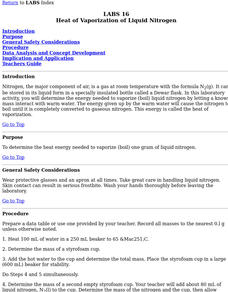 Heat of Vaporization of Liquid Nitrogen Lesson Plan Heat of Vaporization of Liquid Nitrogen Lesson Plan