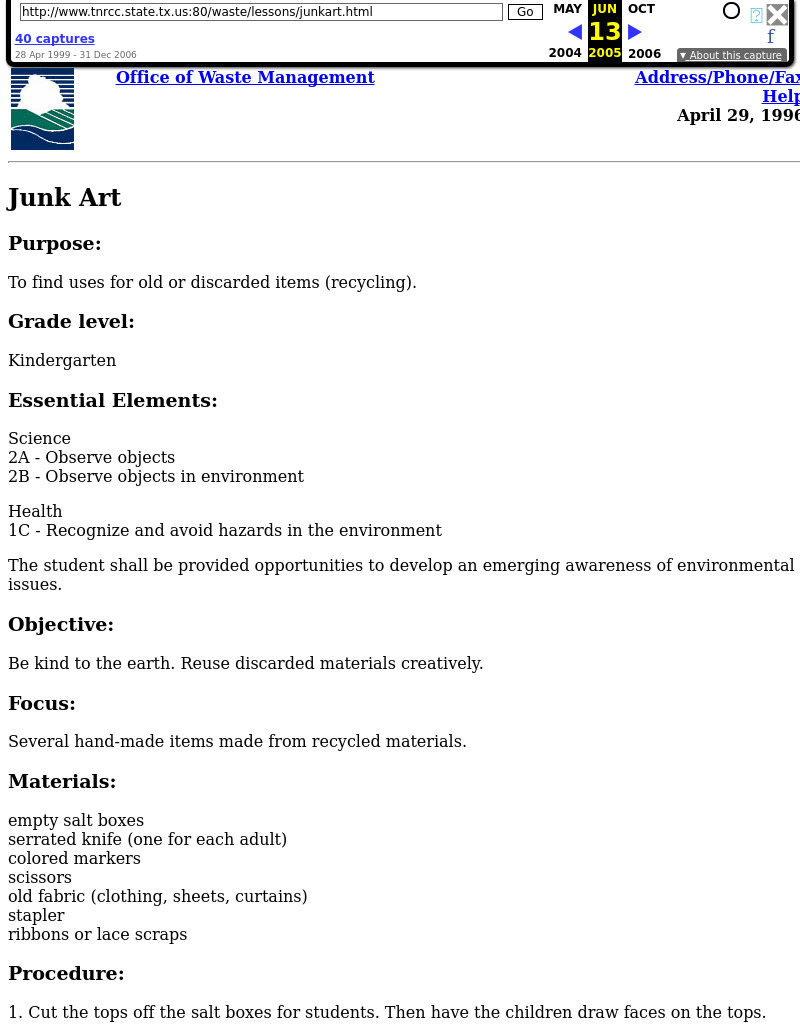 Junk Art Lesson Plan Junk Art Lesson Plan