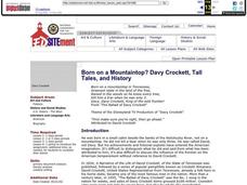 Born on a Mountaintop? Davy Crockett, Tall Tales, and History Lesson Plan Born on a Mountaintop? Davy Crockett, Tall Tales, and History Lesson Plan