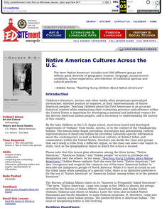 Native American Cultures Across the U.S. Lesson Plan Native American Cultures Across the U.S. Lesson Plan