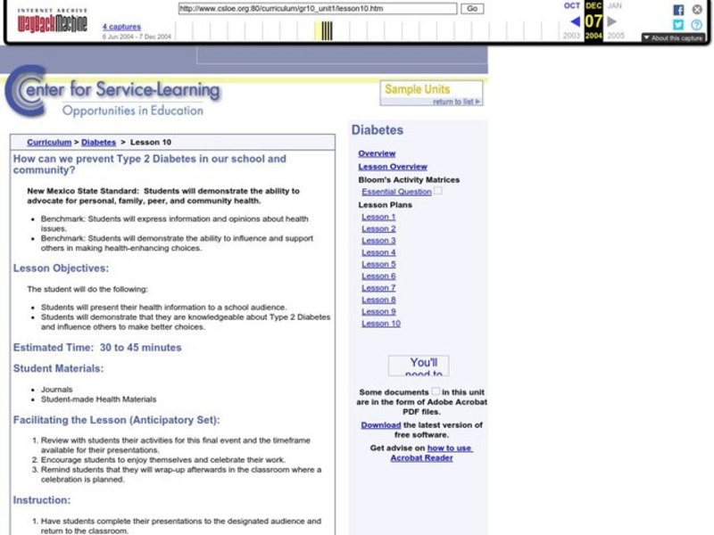 How Can We Prevent Type 2 Diabetes Lesson Plan How Can We Prevent Type 2 Diabetes Lesson Plan