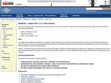 Elasticity Lesson Plan Elasticity Lesson Plan