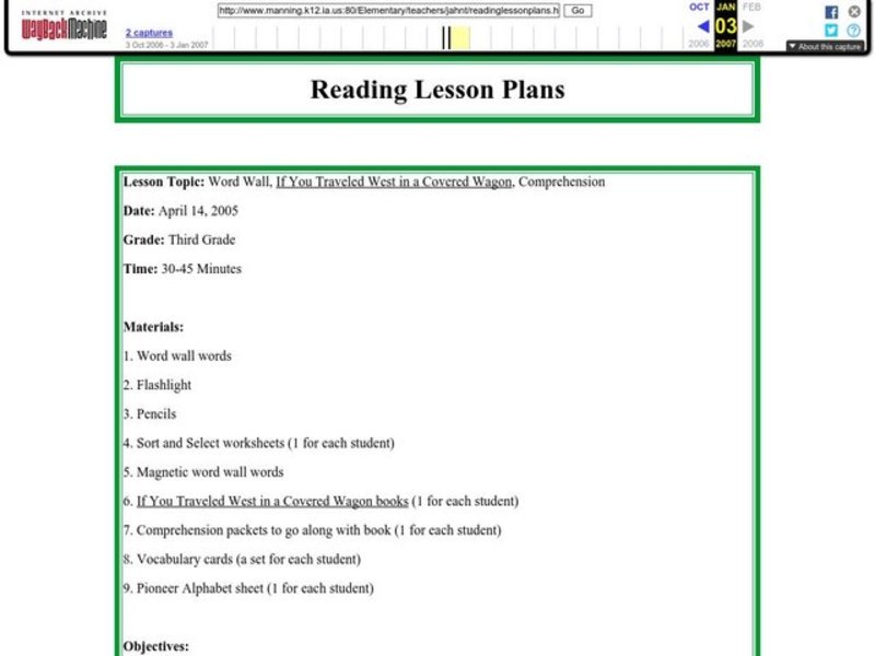 Word Wall, If You Traveled West in a Covered Wagon Lesson Plan Word Wall, If You Traveled West in a Covered Wagon Lesson Plan