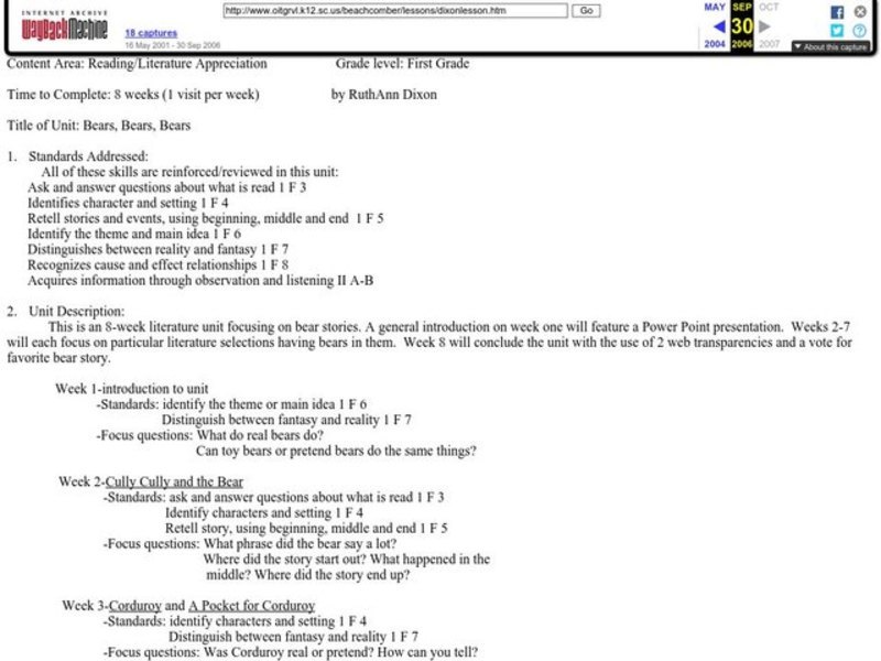 Bears, Bears, Bears Lesson Plan Bears, Bears, Bears Lesson Plan