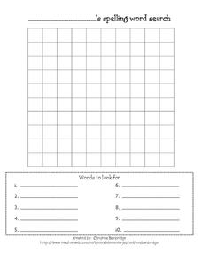 Spelling Word Search Worksheet Spelling Word Search Worksheet