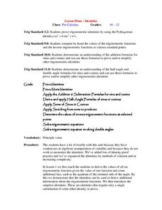 Identities and Trigonometric Values Lesson Plan Identities and Trigonometric Values Lesson Plan