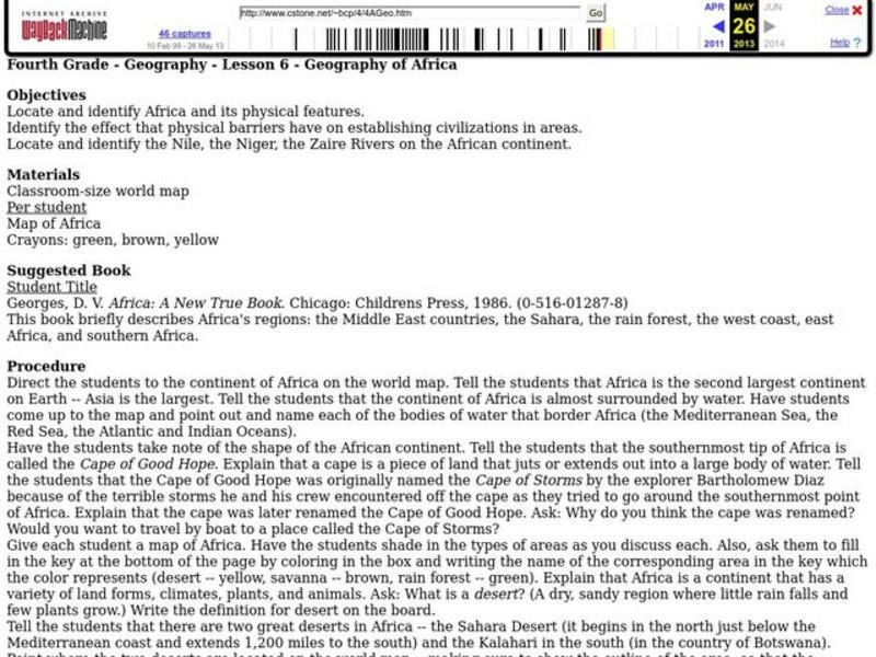 Geography of Africa Lesson Plan Geography of Africa Lesson Plan