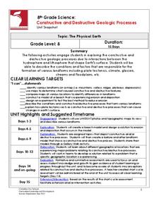 Constructive and Destructive Geologic Processes Unit Plan Constructive and Destructive Geologic Processes Unit Plan