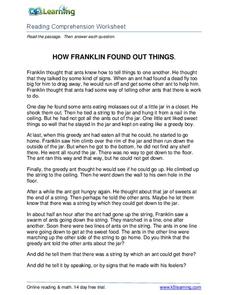 How Franklin Found Out Things Worksheet How Franklin Found Out Things Worksheet