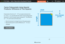 Factor Polynomials Using Special Products: Difference of Two Squares Interactive Factor Polynomials Using Special Products: Difference of Two Squares Interactive