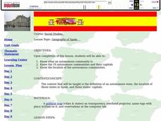 Geography of Spain Lesson Plan Geography of Spain Lesson Plan