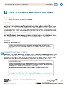 Summarizing a Distribution Using a Box Plot Lesson Plan Summarizing a Distribution Using a Box Plot Lesson Plan