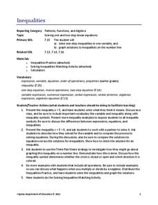 Inequalities Lesson Plan Inequalities Lesson Plan