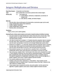 Integers: Multiplication and Division Lesson Plan Integers: Multiplication and Division Lesson Plan