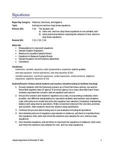 Equations Lesson Plan Equations Lesson Plan