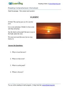O John! Worksheet O John! Worksheet