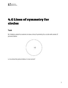Lines of Symmetry for Circles Assessment Lines of Symmetry for Circles Assessment