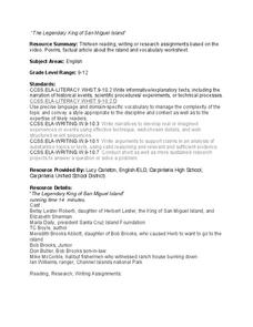 The Legendary King of San Miguel: Lesson Plan 3 - Grades 9-12 Lesson Plan The Legendary King of San Miguel: Lesson Plan 3 - Grades 9-12 Lesson Plan