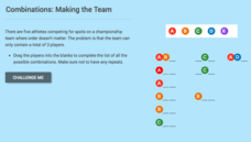 Combinations: Making the Team Interactive Combinations: Making the Team Interactive